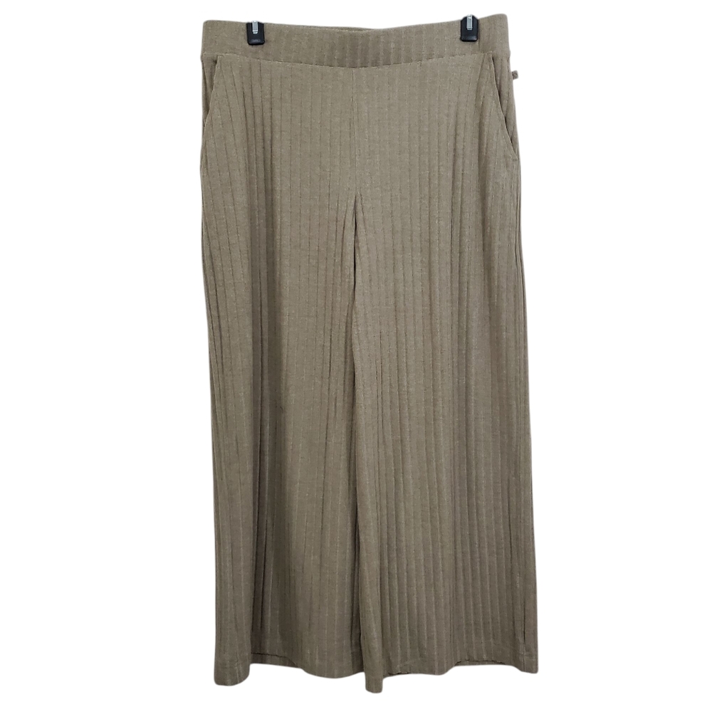 NWT Lou & Grey Brushed Rib Wide Leg Pants Brown Size XL Loungewear Casual Comfy